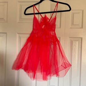 Victoria's Secret Red Sheer Babydoll